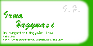 irma hagymasi business card