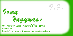 irma hagymasi business card
